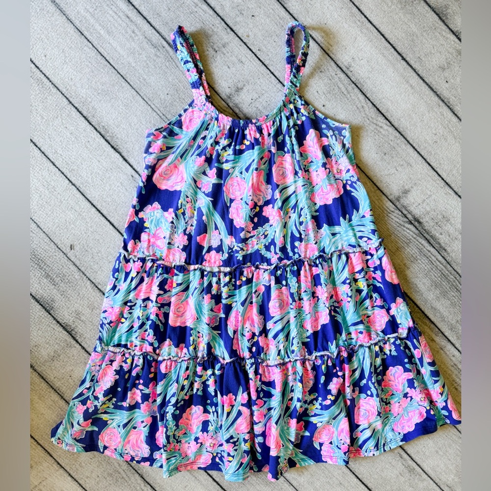 Lilly Pulitzer Women’s Dress, Sz. XXS, Royal Purple with Pink Flowers, EUC!